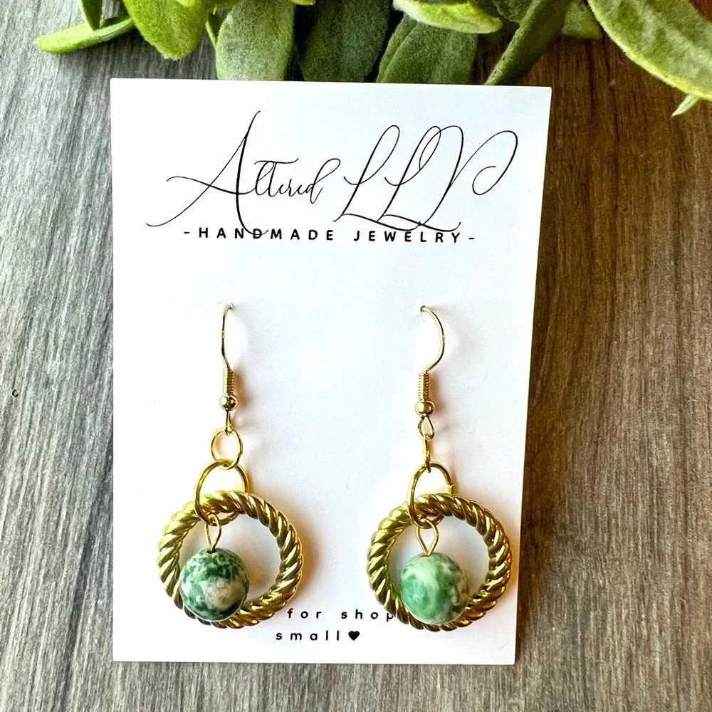 2/$30 Handmade- Golden Green Globes